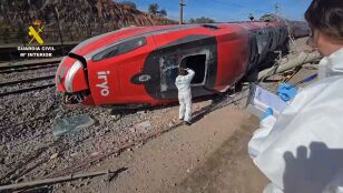 El tren Iryo descarrilado en Adamuz