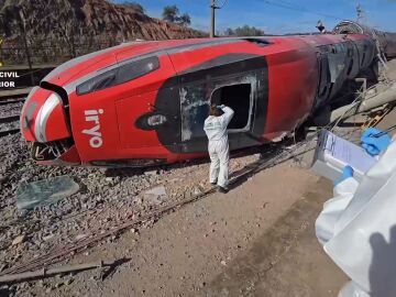 El tren Iryo descarrilado en Adamuz