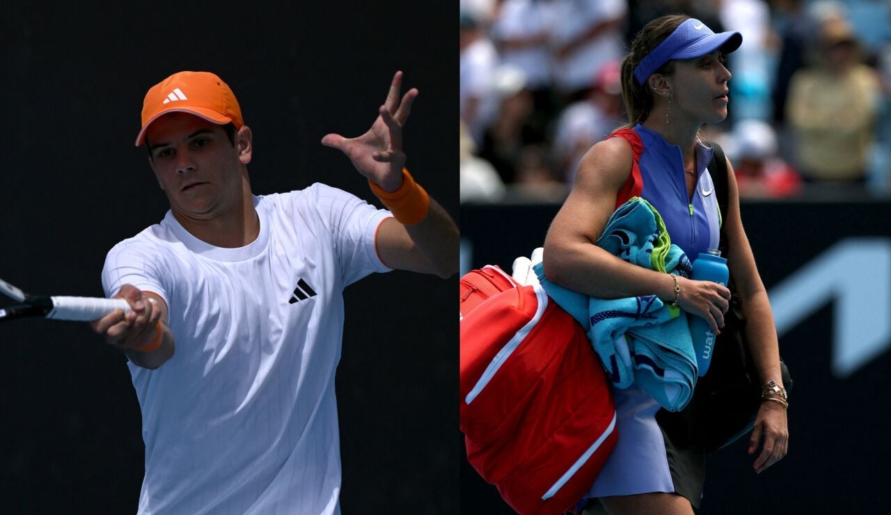 Rafa J&oacute;dar y Paula Badosa, en el Open de Australia 2026