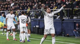 Mbapp&eacute; celebra su gol ante el Villarreal