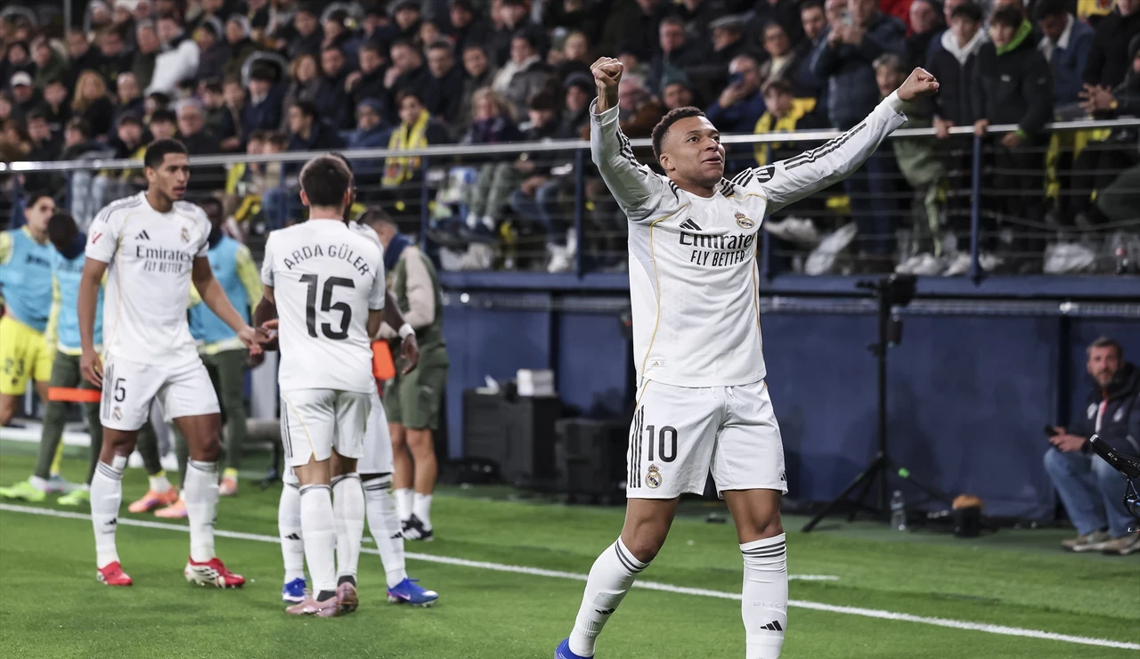 Mbappé celebra su gol ante el Villarreal