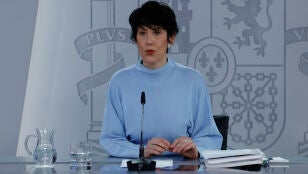 La ministra de Inclusi&oacute;n, Seguridad Social y Migraciones y portavoz del Gobierno, Elma Saiz, durante la rueda de prensa ofrecida tras el Consejo de Ministros