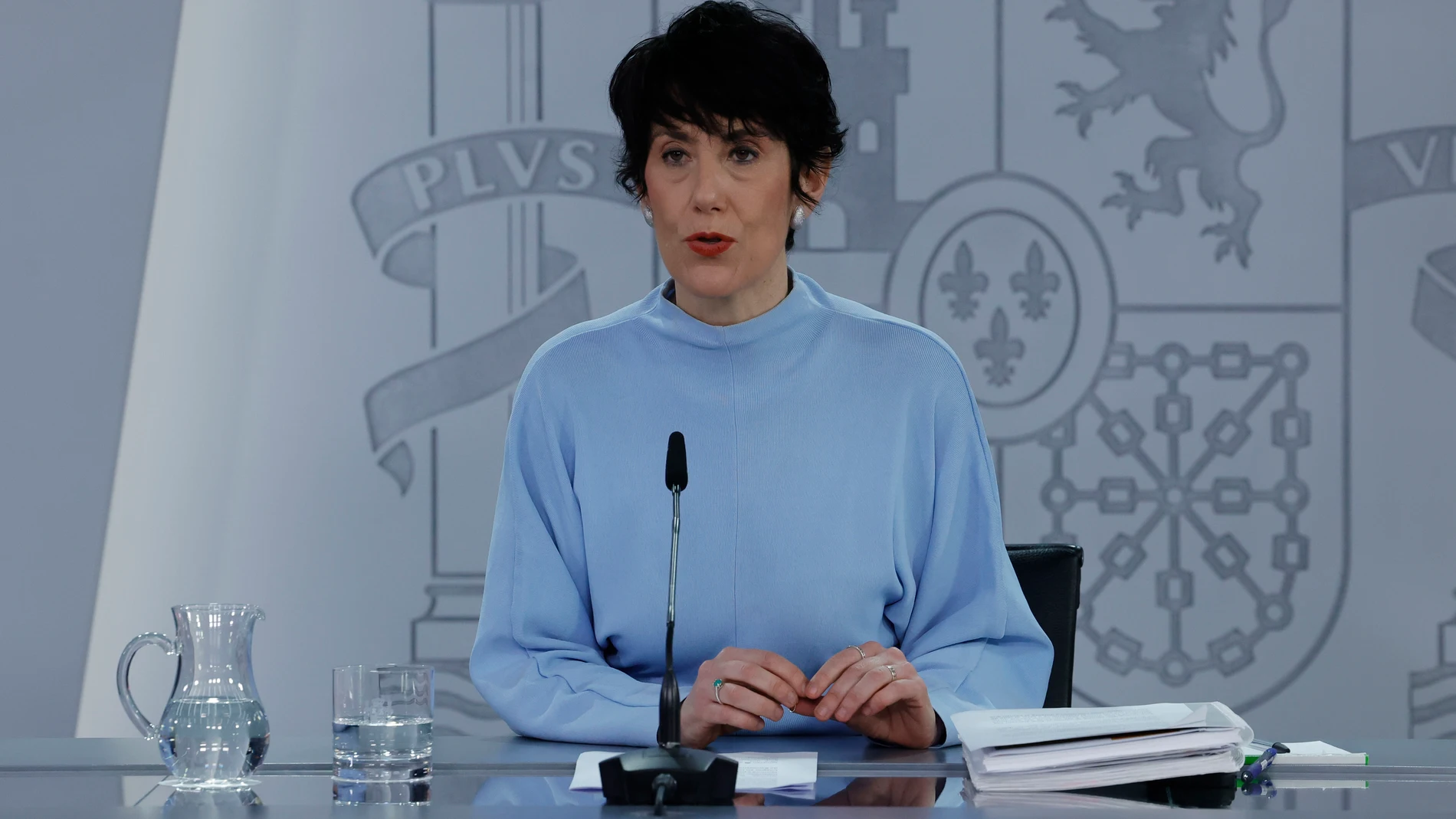 La ministra de Inclusión, Seguridad Social y Migraciones y portavoz del Gobierno, Elma Saiz, durante la rueda de prensa ofrecida tras el Consejo de Ministros La ministra de Inclusión, Seguridad Social y Migraciones y portavoz del Gobierno, Elma Saiz, durante la rueda de prensa ofrecida tras el Consejo de Ministros