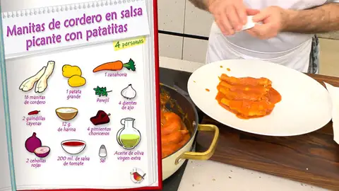 Ingredientes Manitas de cordero en salsa picante con patatitas Ingredientes Manitas de cordero en salsa picante con patatitas