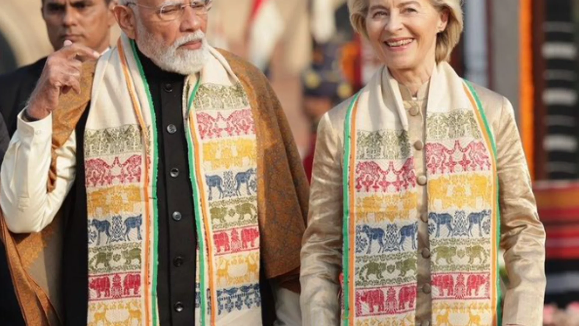 Ursula von der Leyen junto al primer ministro de India, Narendra Modi Ursula von der Leyen junto al primer ministro de India, Narendra Modi