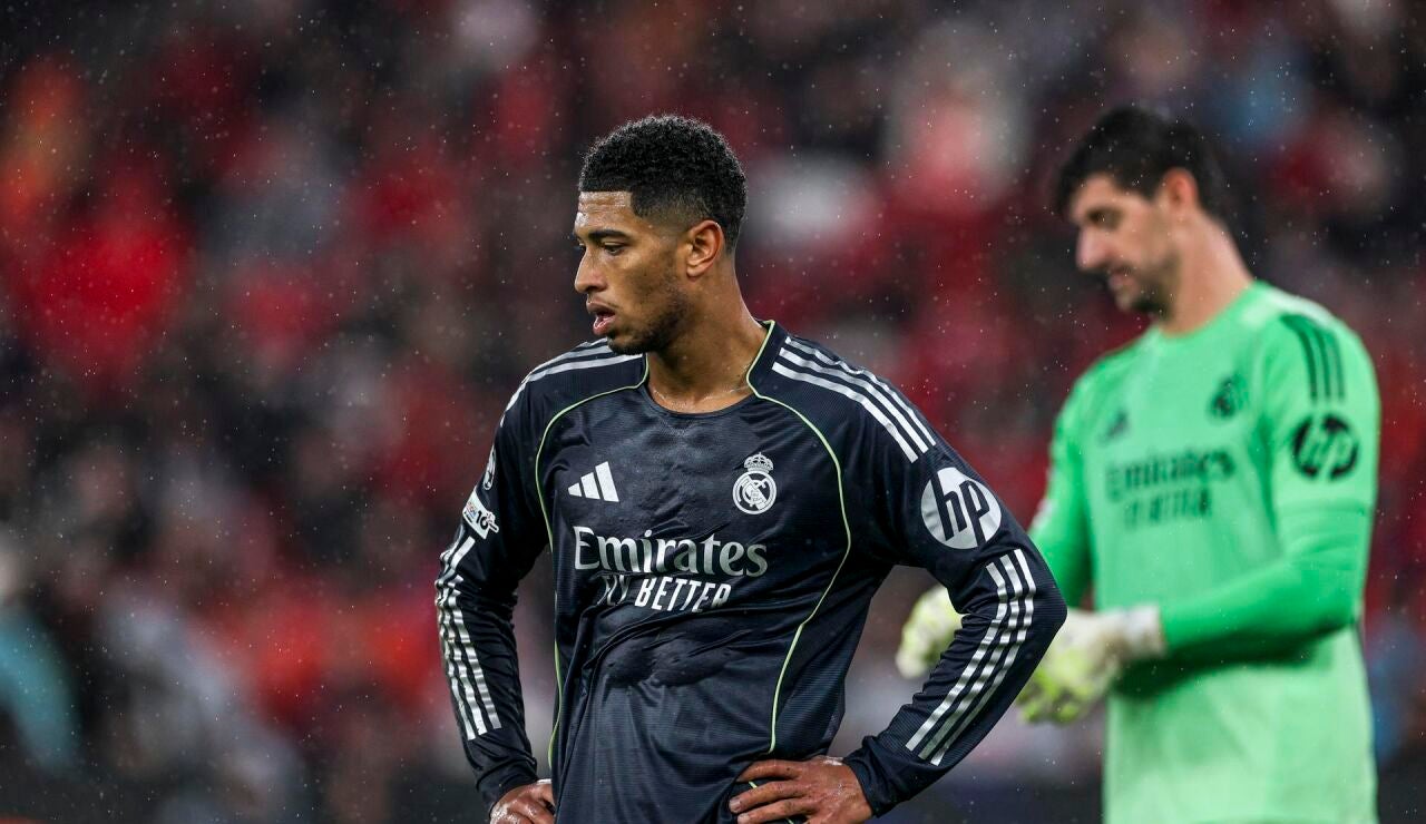 Jude Bellingham y Courtois, cabizbajos en Lisboa