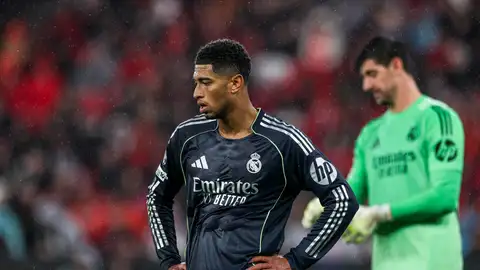 Jude Bellingham y Courtois, cabizbajos en Lisboa Jude Bellingham y Courtois, cabizbajos en Lisboa