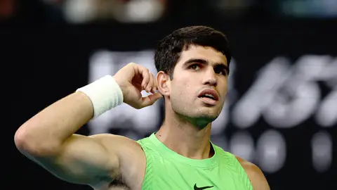 Alcaraz, tras ganar un punto ante Zverev en semifinales Alcaraz, tras ganar un punto ante Zverev en semifinales