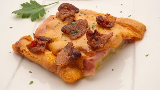 Puerros asados y gratinados con ib&eacute;ricos