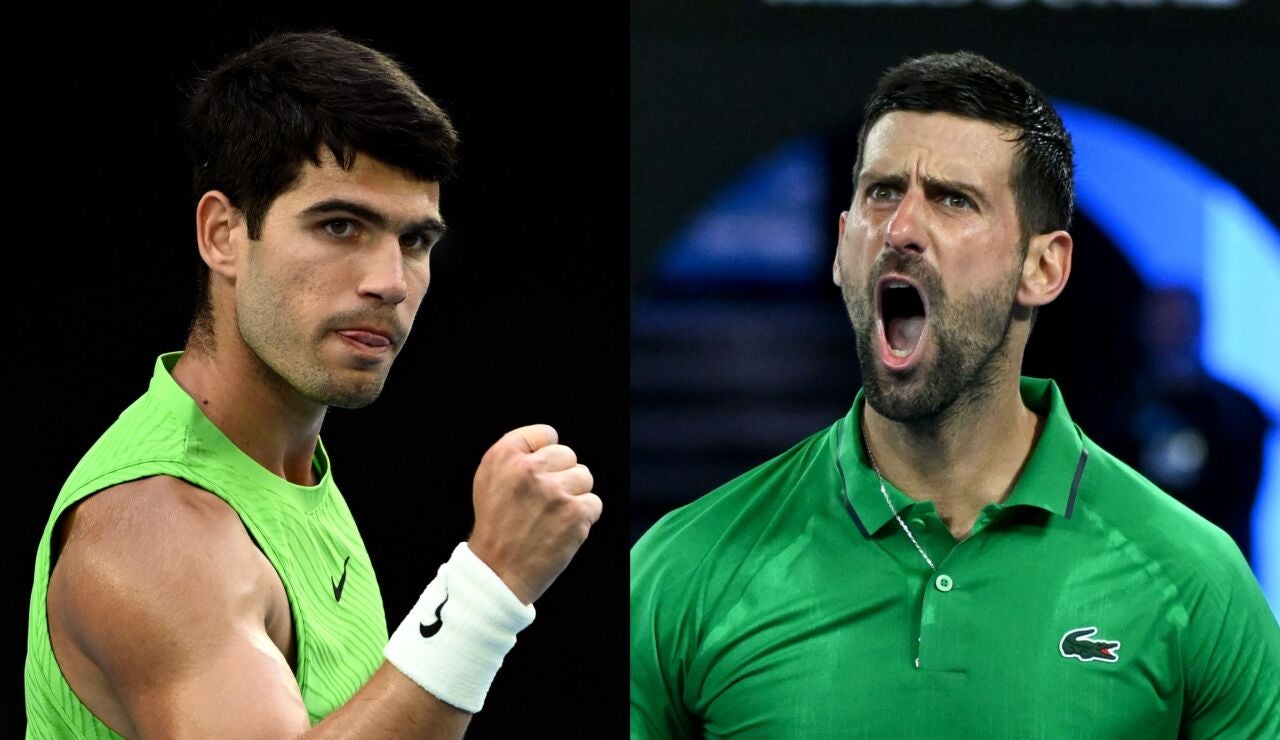 Carlos Alcaraz y Novak Djokovic, finalistas del Open de Australia 2026
