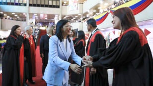 Imagen de la presidenta encargada de Venezuela, Delcy Rodr&iacute;guez 