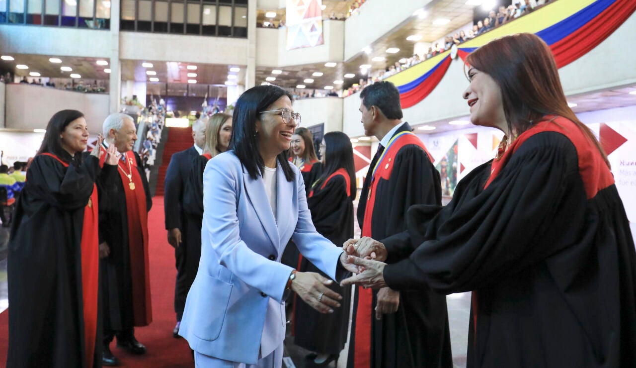 Imagen de la presidenta encargada de Venezuela, Delcy Rodr&iacute;guez 