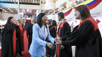 Imagen de la presidenta encargada de Venezuela, Delcy Rodr&iacute;guez 