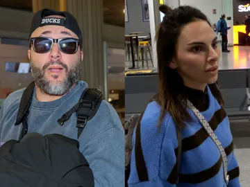 Kiko Rivera e Irene Rosales en el aeropuerto días distintos Kiko Rivera e Irene Rosales en el aeropuerto días distintos