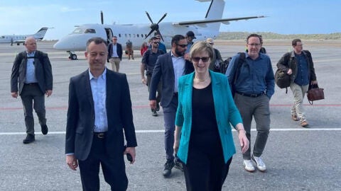 Imagen de Laura Dogu llegando a Caracas 