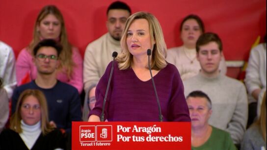 S&aacute;nchez y Pilar Alegr&iacute;a intervienen en un acto en Teruel para intentar robar un esca&ntilde;o a Teruel Existe 