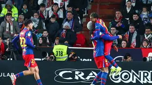 Ronald Araujo y Lamine Yamal celebran un gol en el Carlos Belmonte Ronald Araujo y Lamine Yamal celebran un gol en el Carlos Belmonte