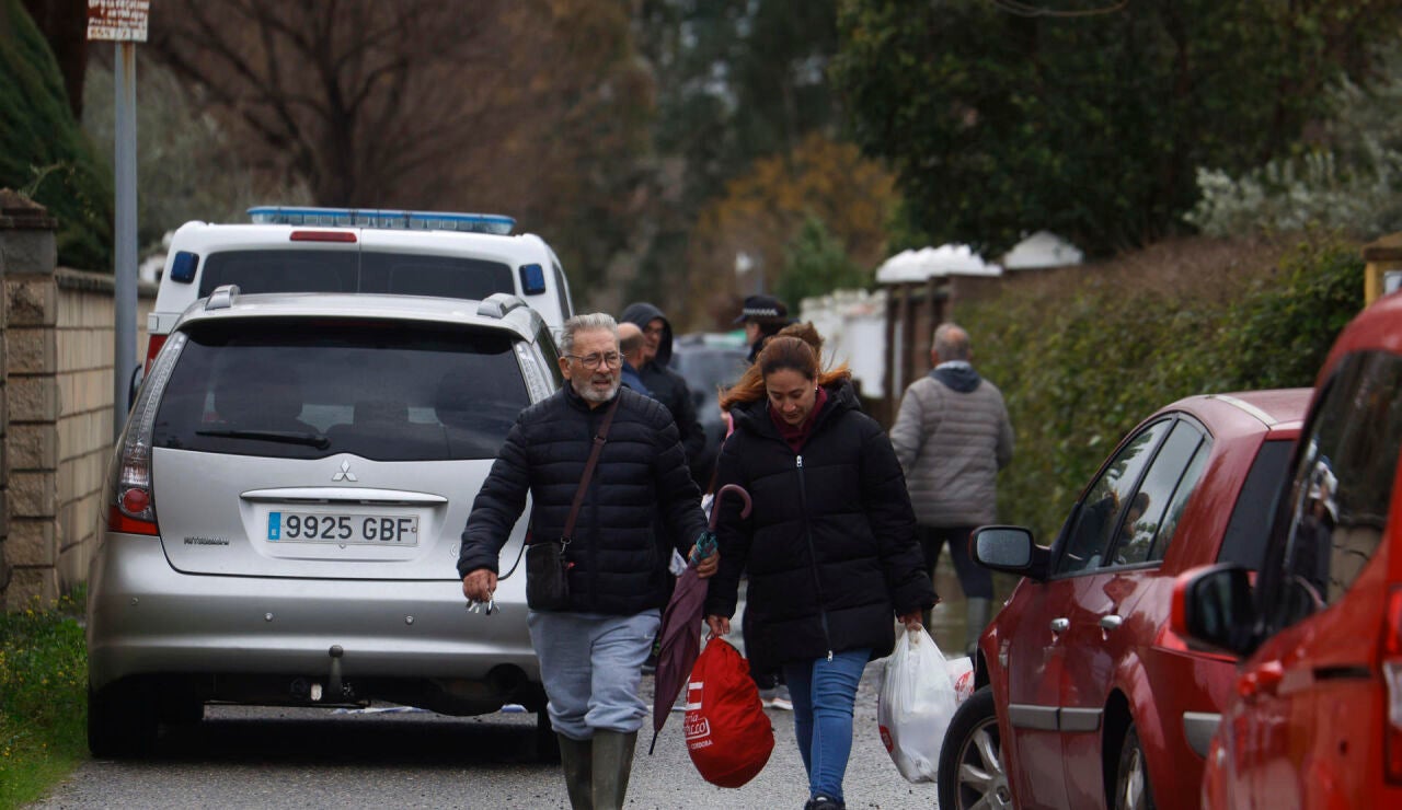 Vecinos desalojados Guadalvalle, C&oacute;rdoba ante la borrasca Leonardo
