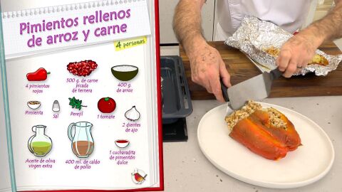 Ingredientes Pimientos rellenos de arroz y carne
