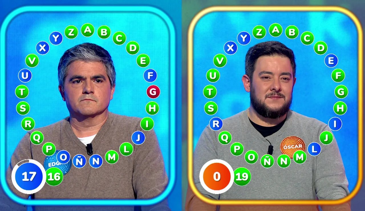 Buen debut: Óscar presiona a Édgar en El Rosco con una primera vuelta de 18 aciertos