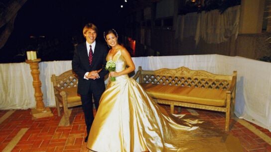 Virginia Troconis y El Cordob&eacute;s el d&iacute;a de su boda