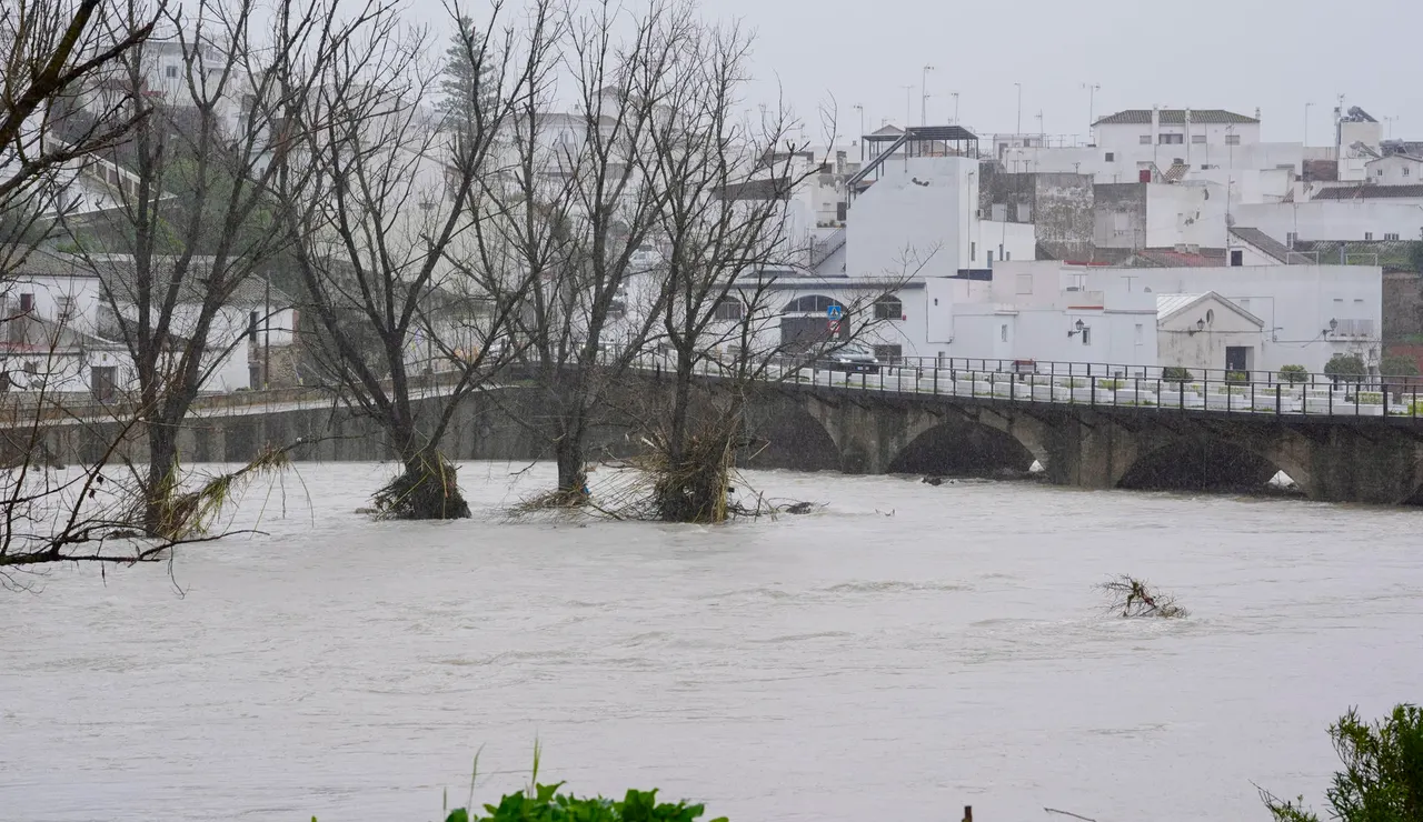Vista del río Guadalete a su paso por Arcos de la Frontera