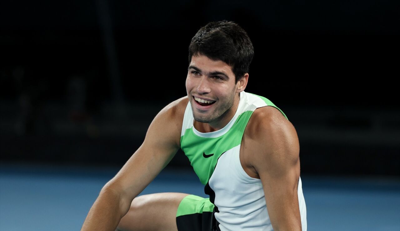Carlos Alcaraz durante el Open de Australia 2026