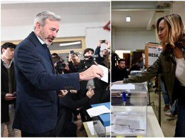 Jorge Azc&oacute;n y Pilar Alegr&iacute;a votando en Arag&oacute;n