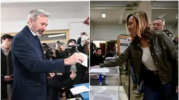 Jorge Azcón y Pilar Alegría votando en Aragón Jorge Azcón y Pilar Alegría votando en Aragón