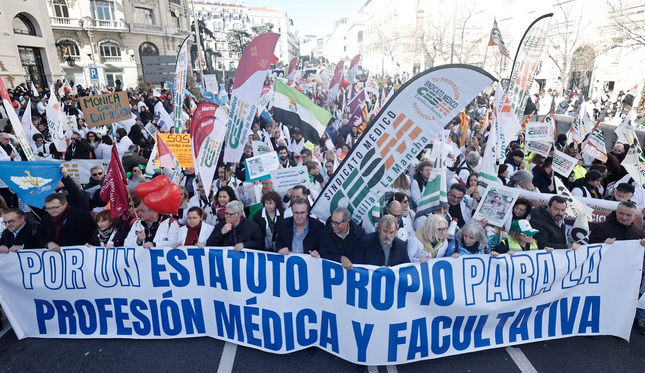 Manifestación de médicos previa a la huelga de la semana próxima