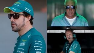 Fernando Alonso, Lawrence Stroll y Adrian Newey