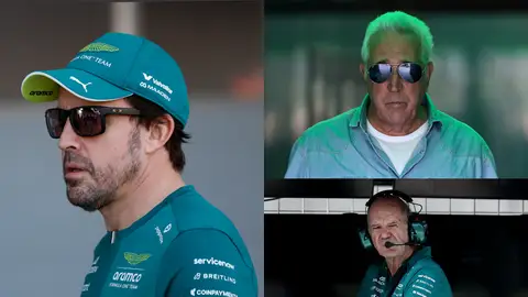 Fernando Alonso, Lawrence Stroll y Adrian Newey Fernando Alonso, Lawrence Stroll y Adrian Newey