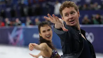 La pareja estadounidense Madison Chock y Evan Bates La pareja estadounidense Madison Chock y Evan Bates