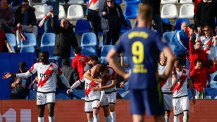 Sorloth, cariacontecido tras un gol de Rayo Vallecano