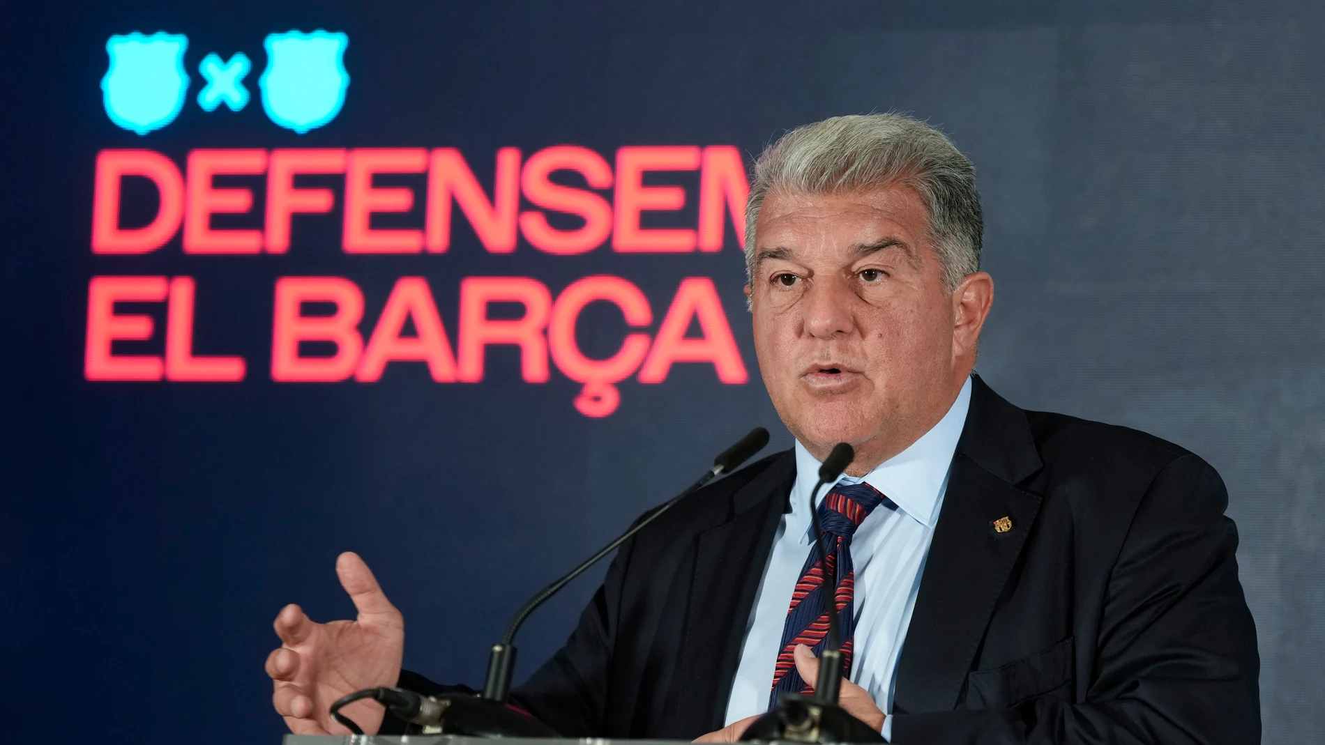 Joan Laporta, en el acto de presentación de su candidatura a la presidencia del Barcelona Joan Laporta, en el acto de presentación de su candidatura a la presidencia del Barcelona