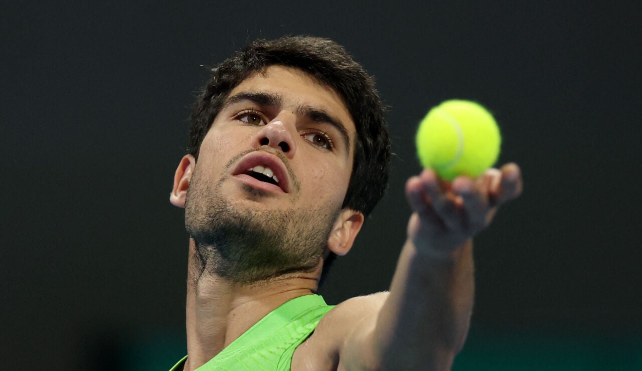 Alcaraz en el partido contra Valentin Royer