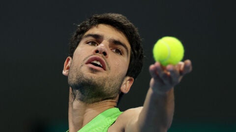 Alcaraz en el partido contra Valentin Royer