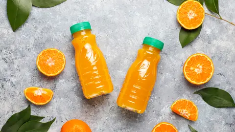 Botella de zumo de naranja Botella de zumo de naranja