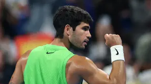 Carlos Alcaraz en el duelo ante Khachanov en Doha Carlos Alcaraz en el duelo ante Khachanov en Doha