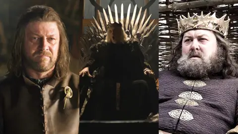 Ned Stark, el Rey Loco y Robert Baratheon de Juego de Tronos Ned Stark, el Rey Loco y Robert Baratheon de Juego de Tronos