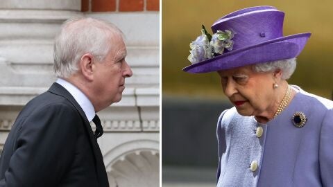 Imagen de archivo del expr&iacute;ncipe Andr&eacute;s y de Isabel II.