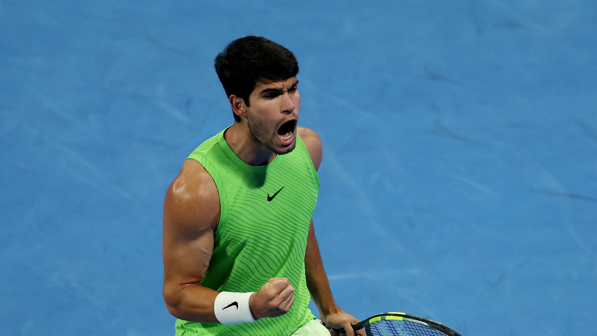 Alcaraz en el partido ante Rublev Alcaraz en el partido ante Rublev