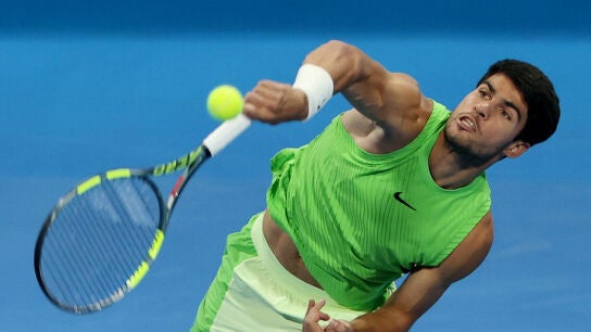 Carlos Alcaraz en el partido ante Andrey Rublev