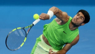 Carlos Alcaraz en el partido ante Andrey Rublev