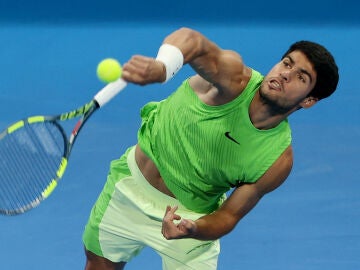 Carlos Alcaraz en el partido ante Andrey Rublev