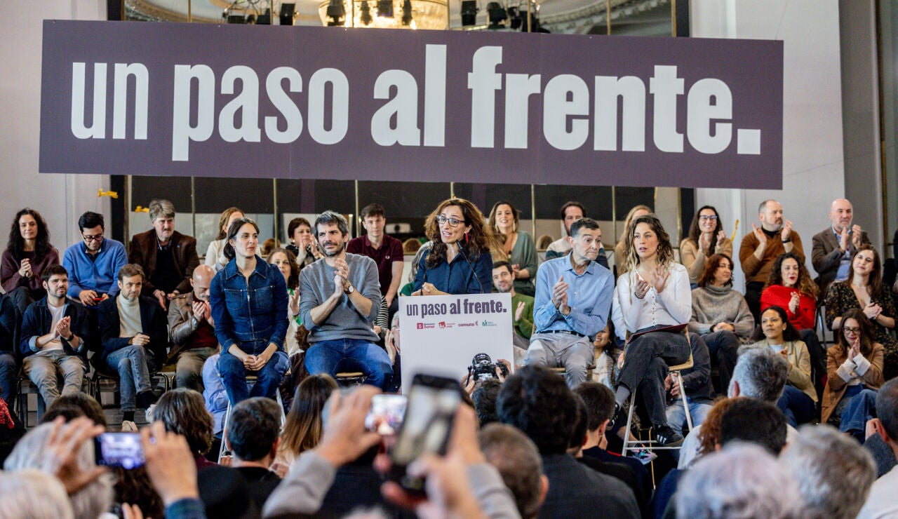 La ministra de Sanidad, M&oacute;nica Garc&iacute;a, durante el acto de refundaci&oacute;n del proyecto de las izquierdas, en el C&iacute;rculo de Bellas Artes de Madrid, a 21 de febrero de 2026, en Madrid (Espa&ntilde;a). 