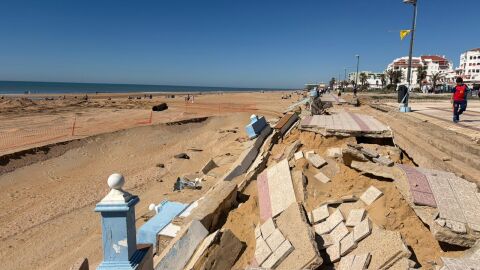 Imagen de la situaci&oacute;n en las playas de Huelva.