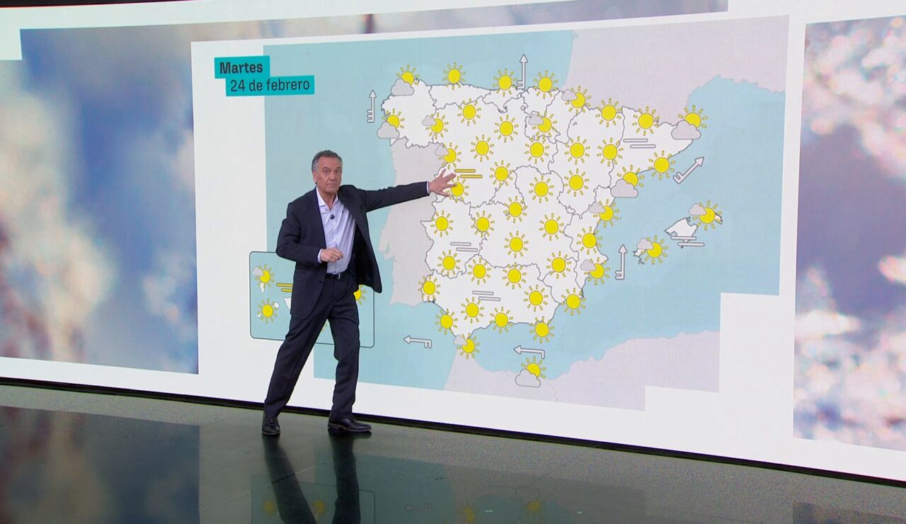 El tiempo del martes 24 de febrero