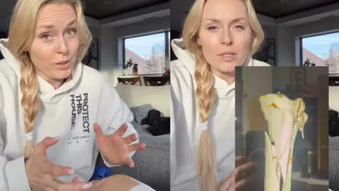 Lindsey Vonn, en un vídeo en su cuenta de Instagram Lindsey Vonn, en un vídeo en su cuenta de Instagram