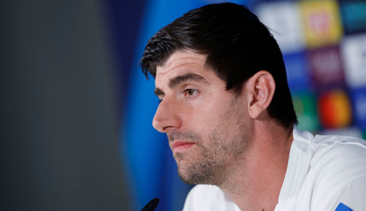 Thibaut Courtois, en rueda de prensa